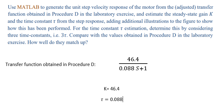 Solved Use MATLAB to generate the unit step velocity | Chegg.com