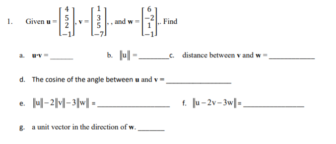 Solved A U V B L C Distance Between V And W D T Chegg Com