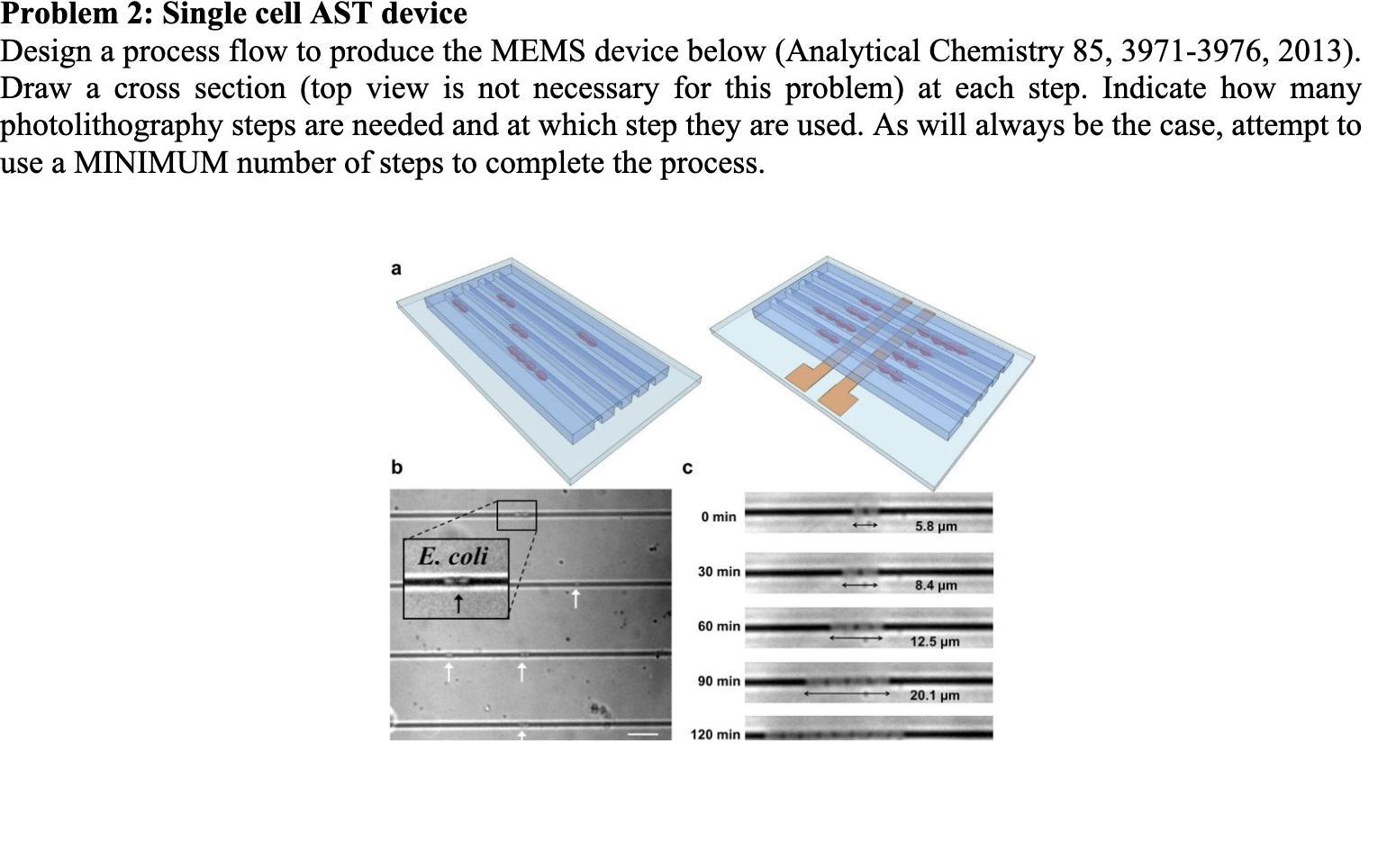Solved Problem 2: Single cell AST device Design a process | Chegg.com