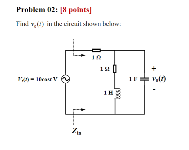 Solved Find V0 T In The Circuit Shown Below