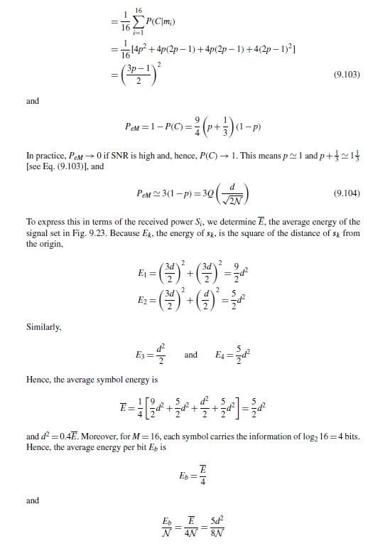 9.6.6 Mary QAM Analysis M-ary QAM typically consists | Chegg.com