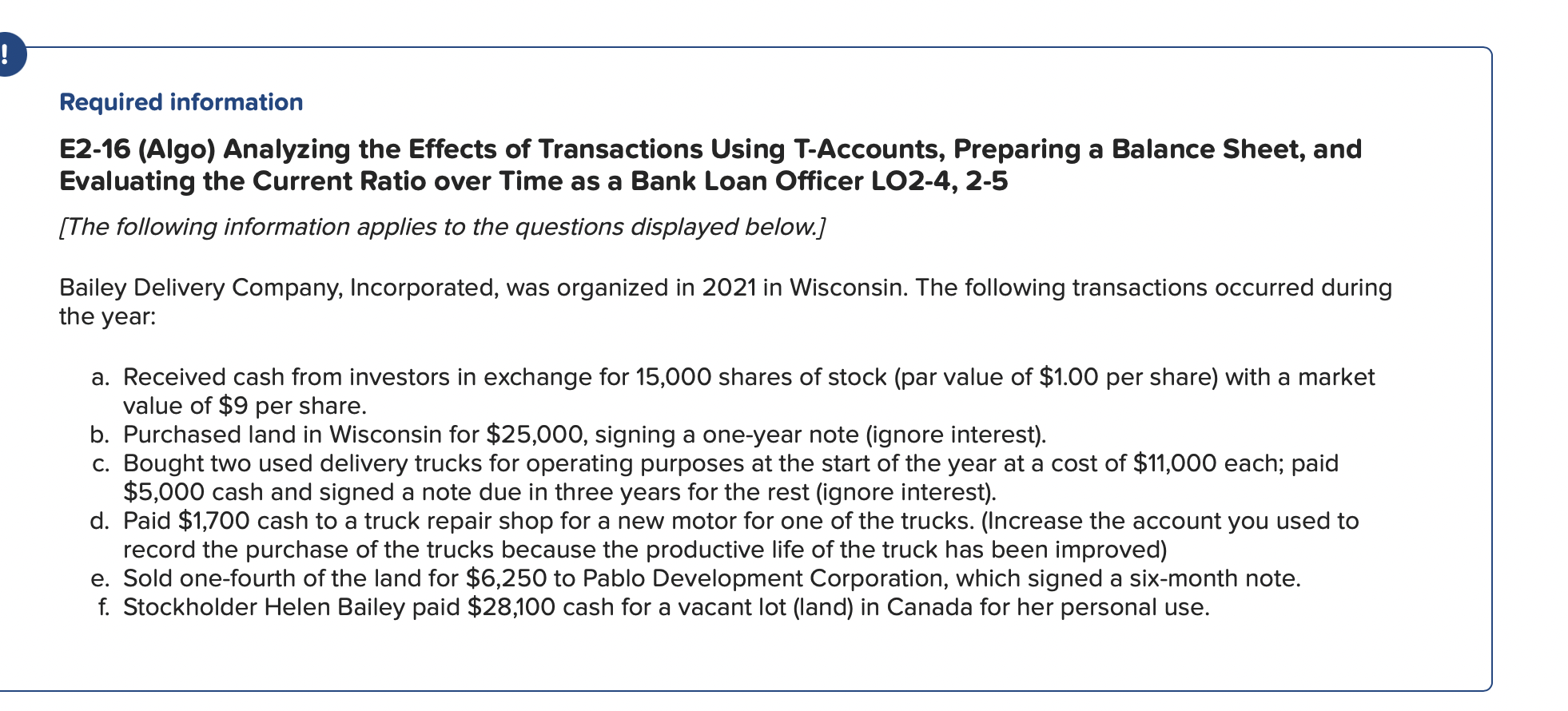Solved E2-16 (Algo) Analyzing the Effects of Transactions | Chegg.com