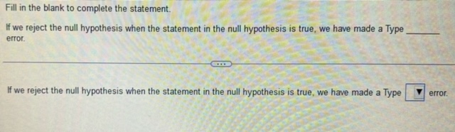 which is the correct null hypothesis of the given statement