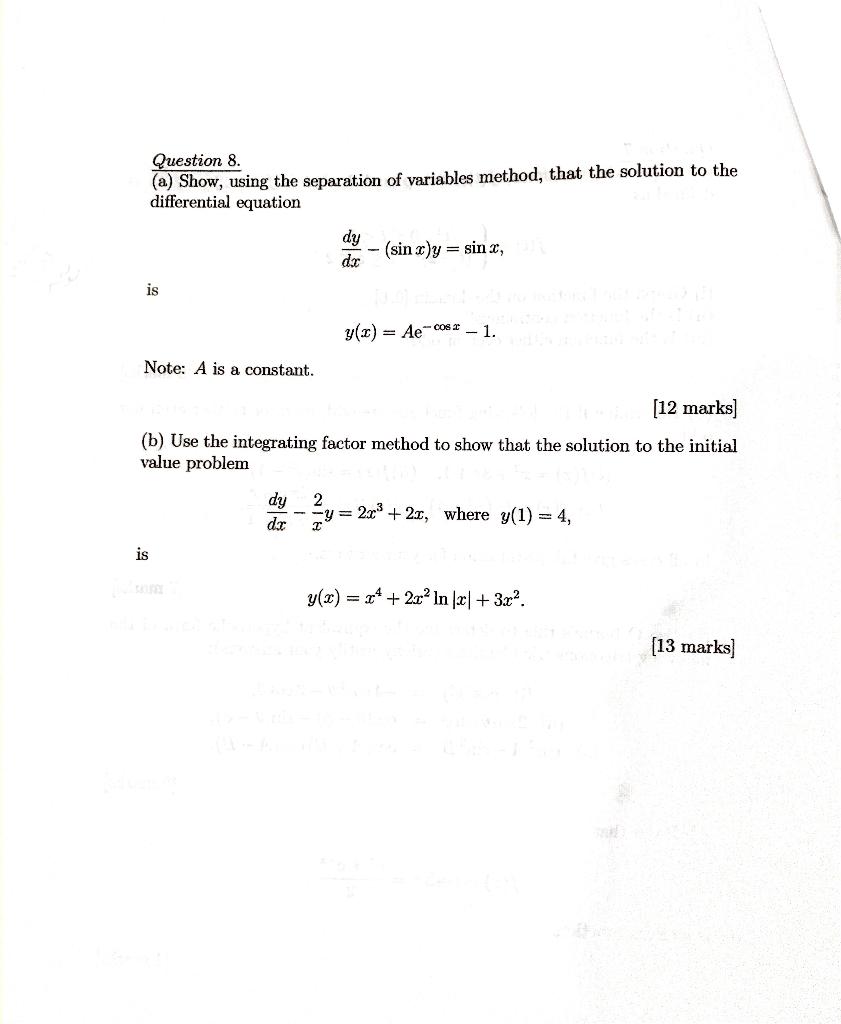Solved Question 10. (a) Using the Improved Euler method | Chegg.com
