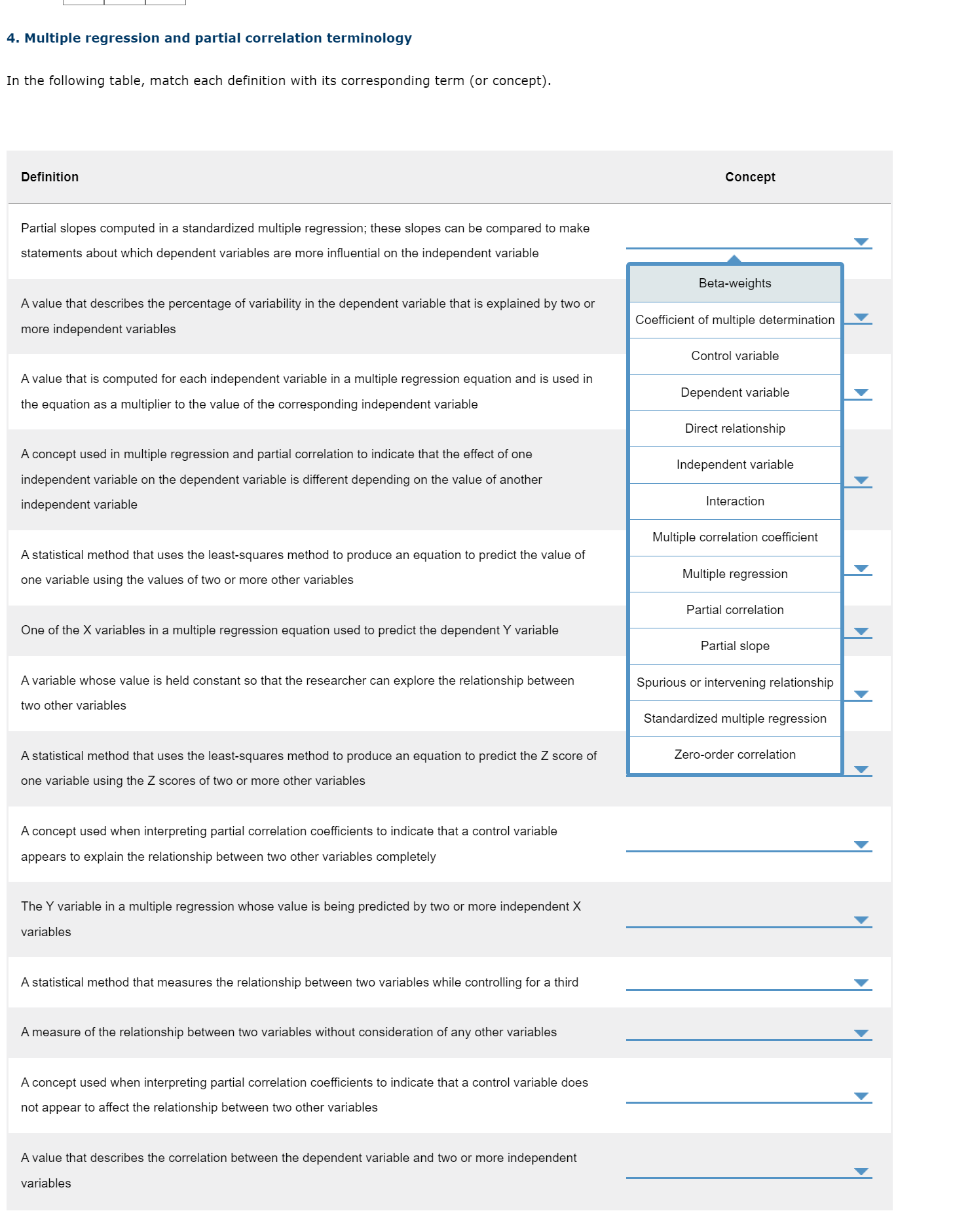 4. Multiple regression and partial correlation Chegg