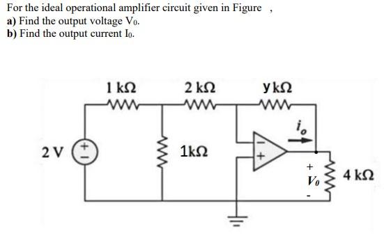 Solved For the ideal operational amplifier circuit given in | Chegg.com