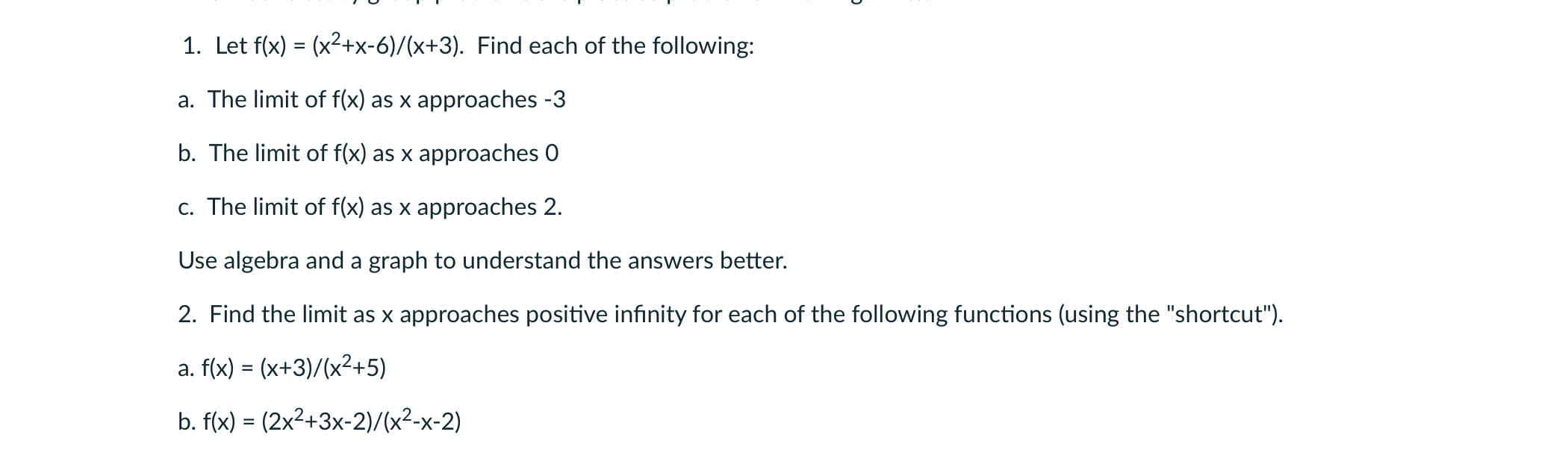 Solved 1 Let F X X2 X 6 X 3 Find Each Of The Fol Chegg Com