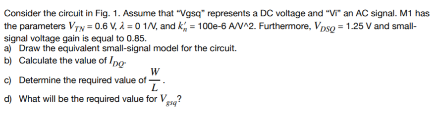 Solved Consider the circuit in Fig. 1. Assume that 