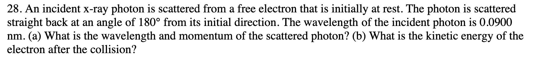 Solved An incident x-ray photon is scattered from a free | Chegg.com