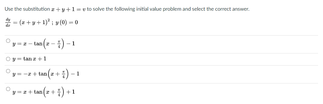 Solved Use the substitution x+y+1= v to solve the following | Chegg.com