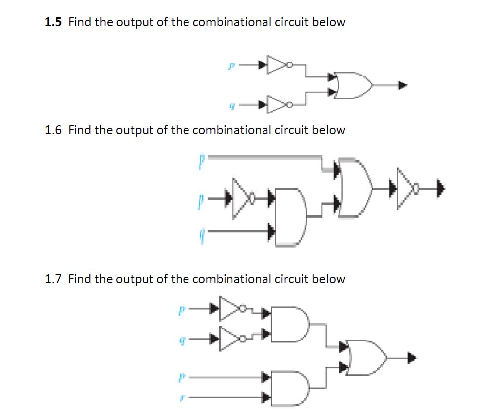 Solved 1.5 Find the output of the combinational circuit | Chegg.com