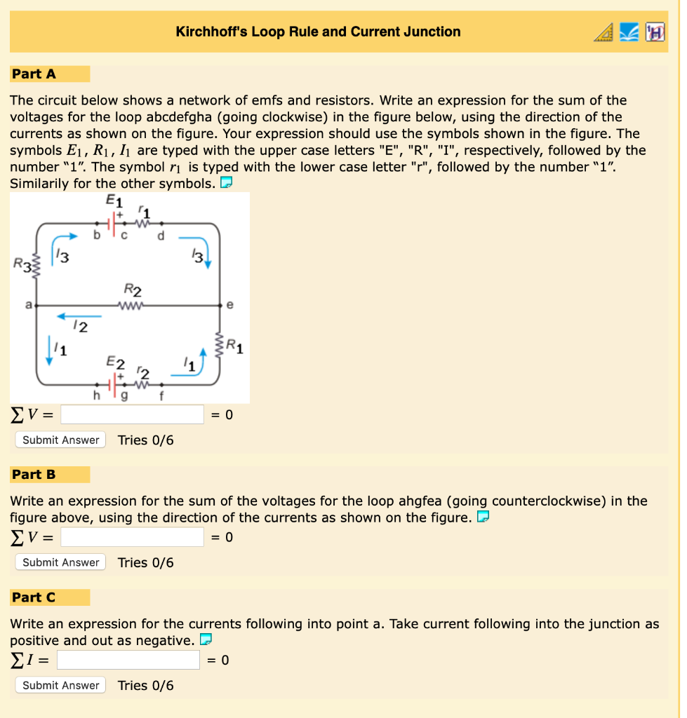 Solved Kirchhoff's Loop Rule and Current Junction Part A The | Chegg.com