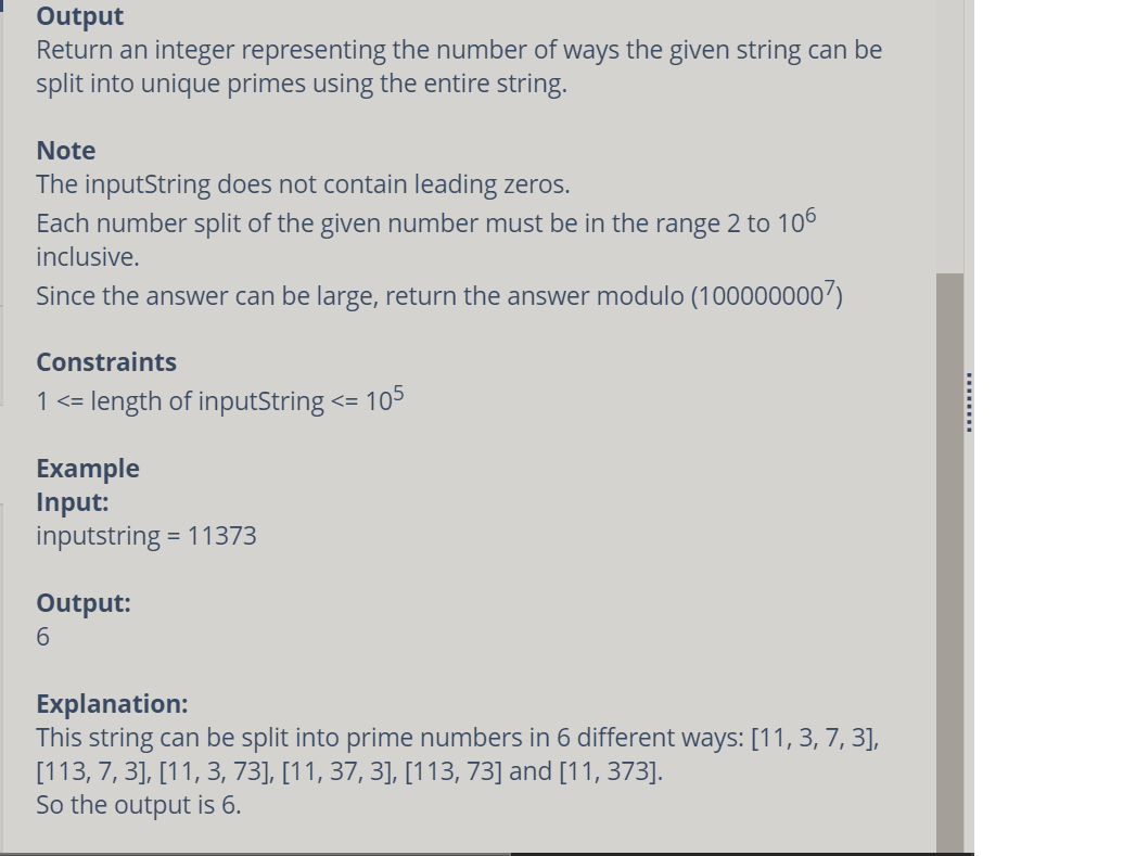 Solved Output Return an integer representing the number of | Chegg.com