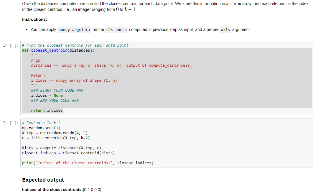 Solved Given the distances computed, we can find the closest | Chegg.com