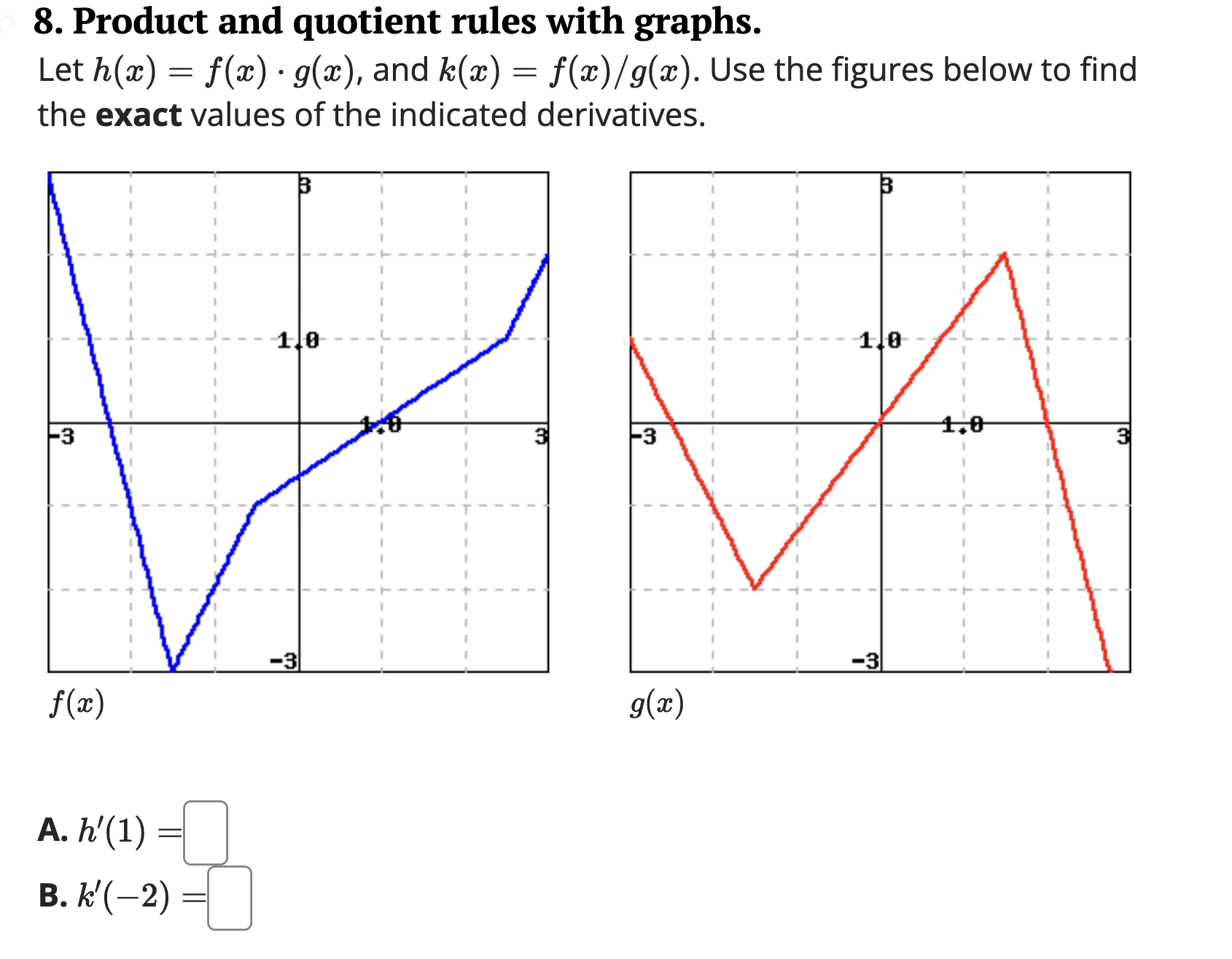 Product and quotient rules with graphs.Let | Chegg.com