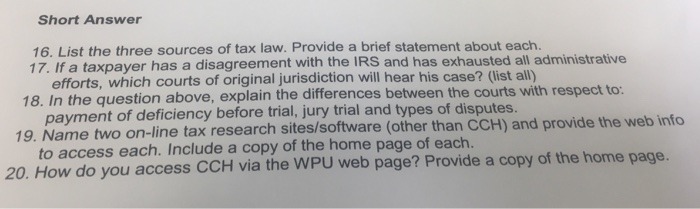 What Are The Three Primary Sources Of Tax Law