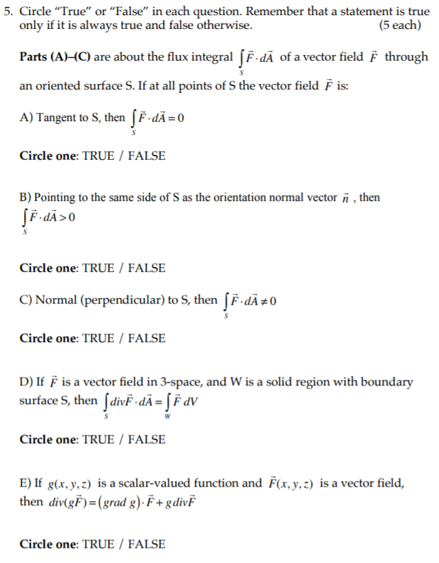 Solved 5 Circle True Or False In Each Question Reme Chegg Com