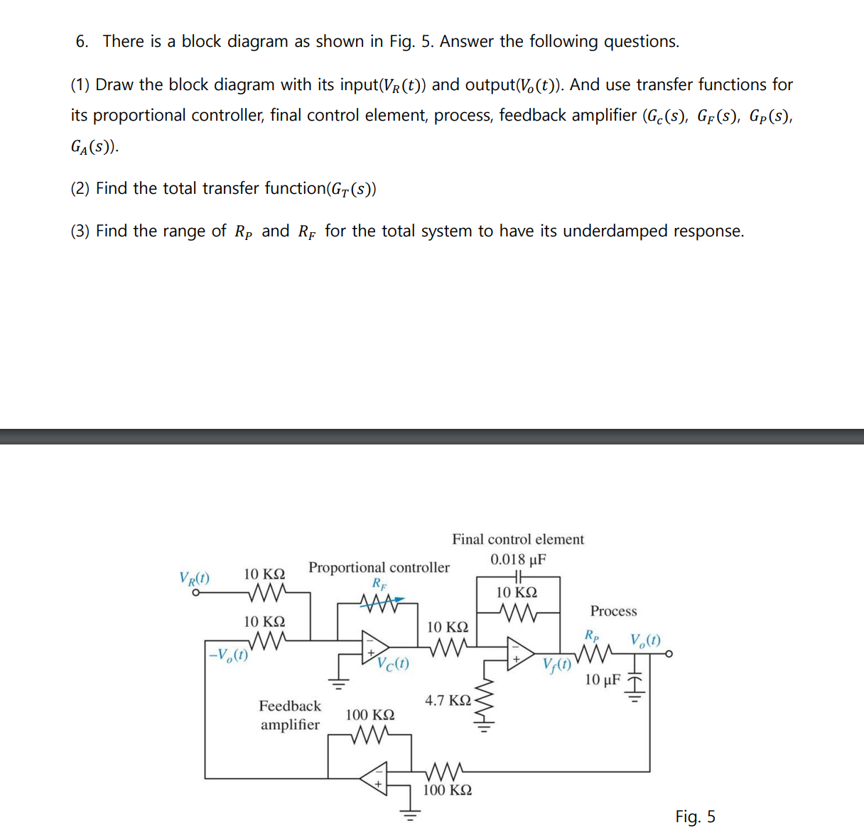 Solved 6. There is a block diagram as shown in Fig. 5. | Chegg.com