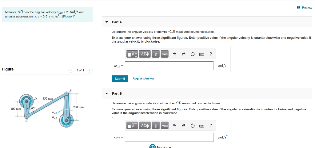 Solved Review Merrbcr AB has the angular velocity was = 2 | Chegg.com