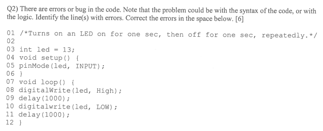 Solved Q2) There are errors or bug in the code. Note that | Chegg.com