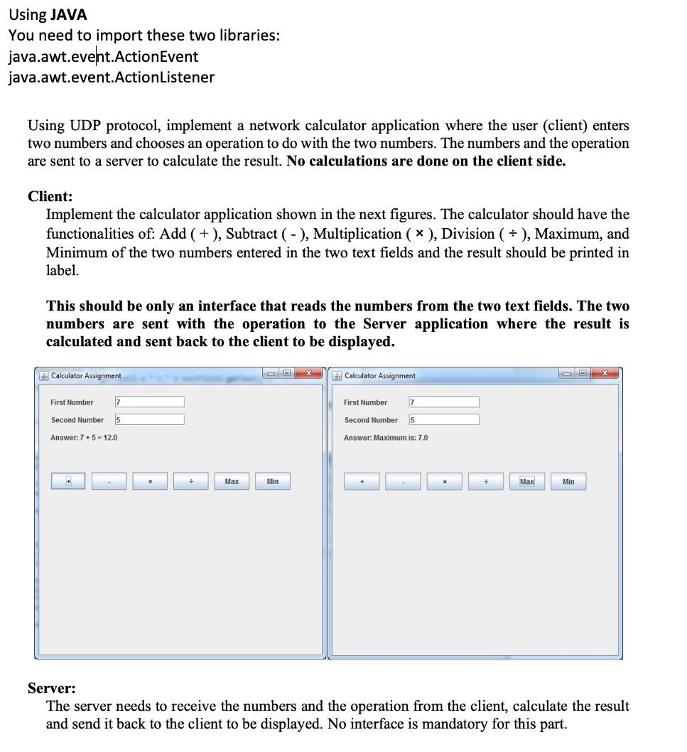 Solved Using JAVA You need to import these two libraries: | Chegg.com