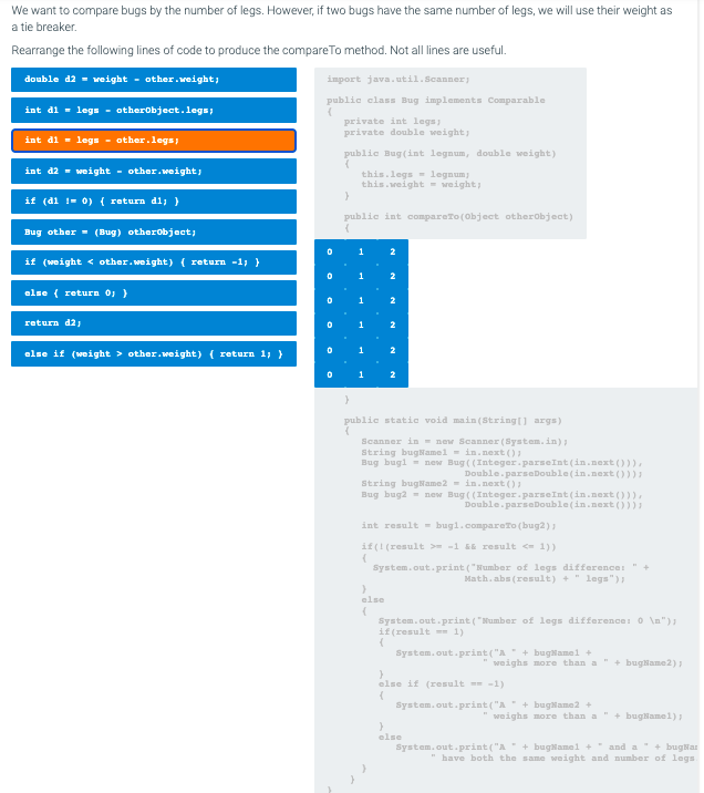 Solved We want to compare bugs by the number of legs. | Chegg.com