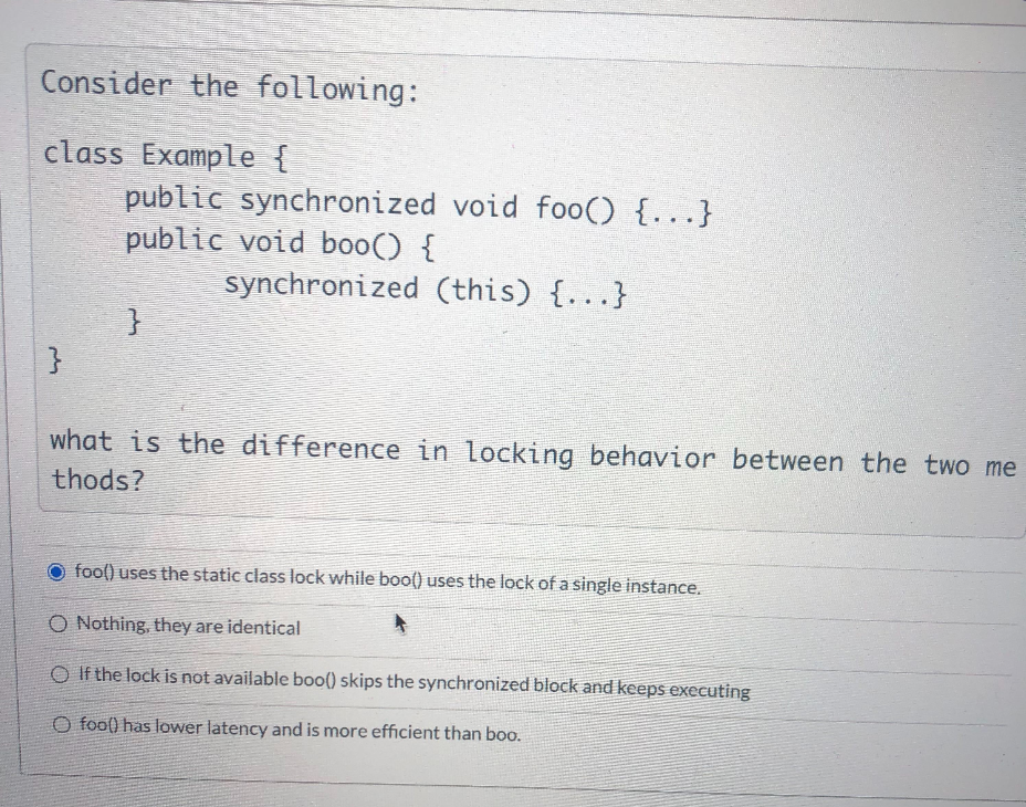 Solved Consider The Following: Class Example { Public | Chegg.com