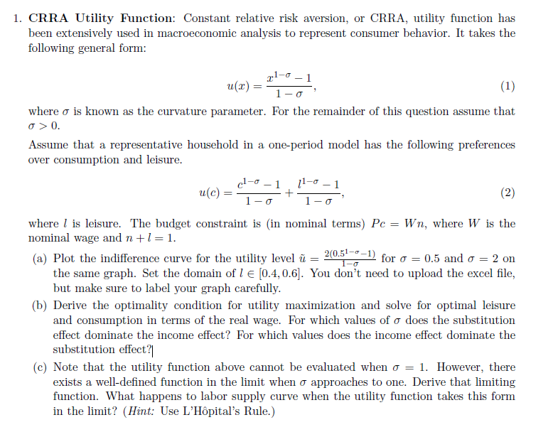 solved-1-crra-utility-function-constant-relative-risk-chegg