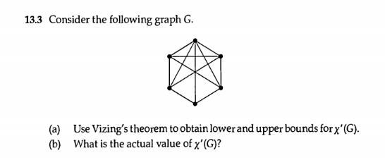 Solved 13.3 Consider the following graph G. (a) Use Vizing's | Chegg.com