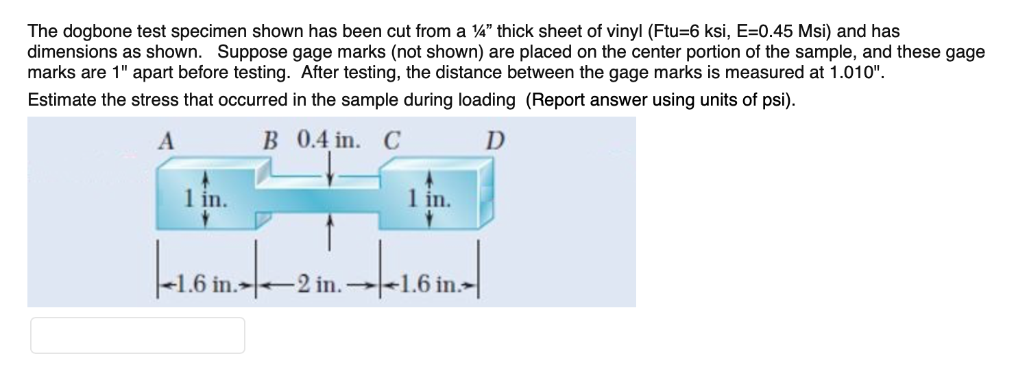Solved The dogbone test specimen shown has been cut from a | Chegg.com