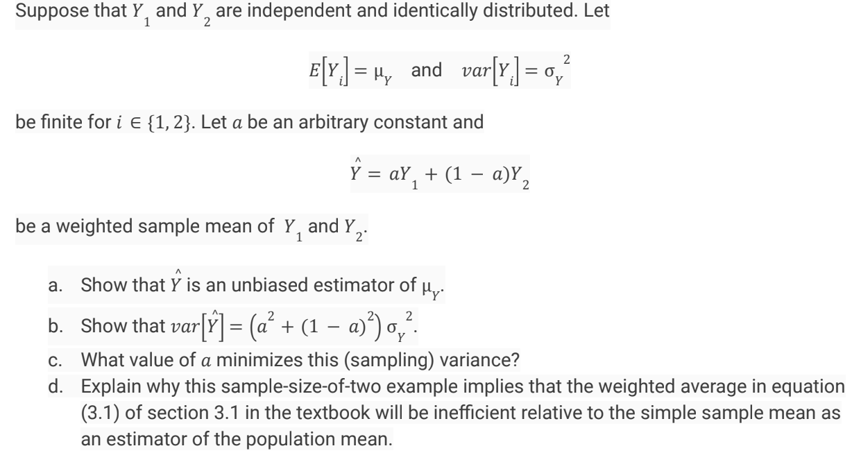 Solved Suppose that Y1 and Y2 are independent and | Chegg.com