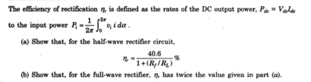 Define rectifier deals efficiency