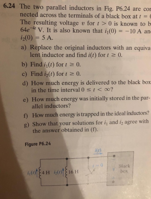 Solved 6.24 The two parallel inductors in Fig. P6.24 are co