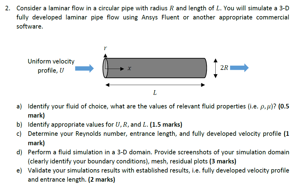 Solved 2. Consider A Laminar Flow In A Circular Pipe With | Chegg.com