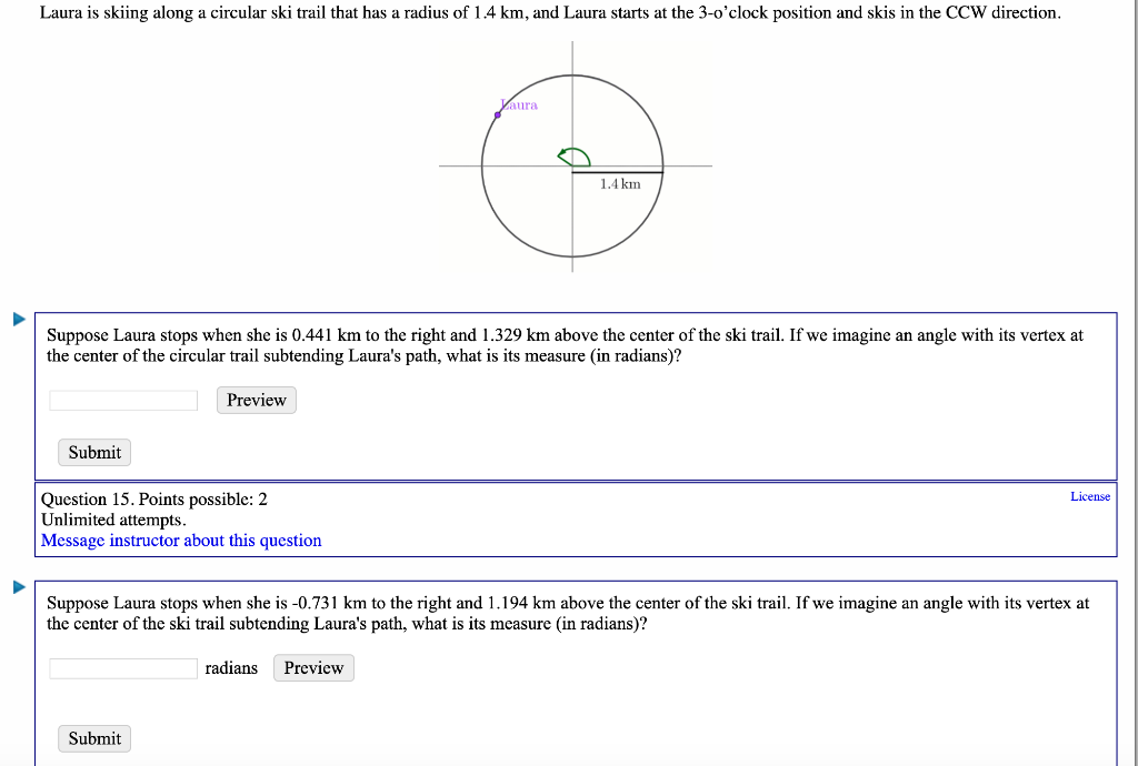 Solved Laura Is Skiing Along A Circular Ski Trail That Ha Chegg Com