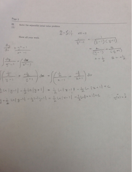 Solved Solve The Separable Initial Value Problem Dy Dx Chegg