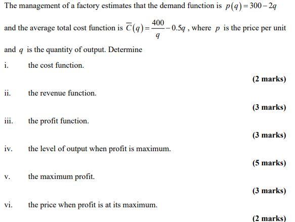 Solved The management of a factory estimates that the demand | Chegg.com