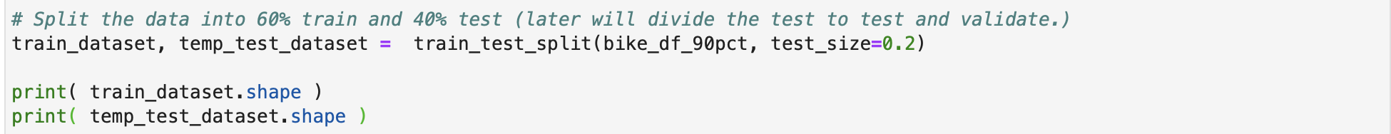 Solved # Split the data into 60% train and 40% test (later | Chegg.com