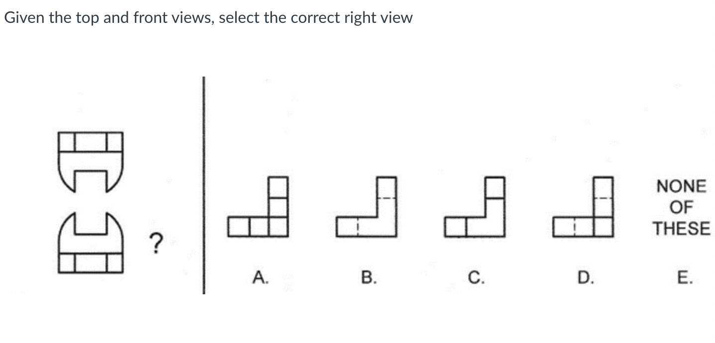 Solved Select the front section view Note - center lines | Chegg.com