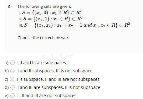 Solved 3. - The following sets are given: I. | Chegg.com