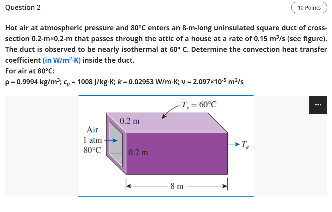 Solved 1. Air flows through a 10cm×12cm rectangular duct.