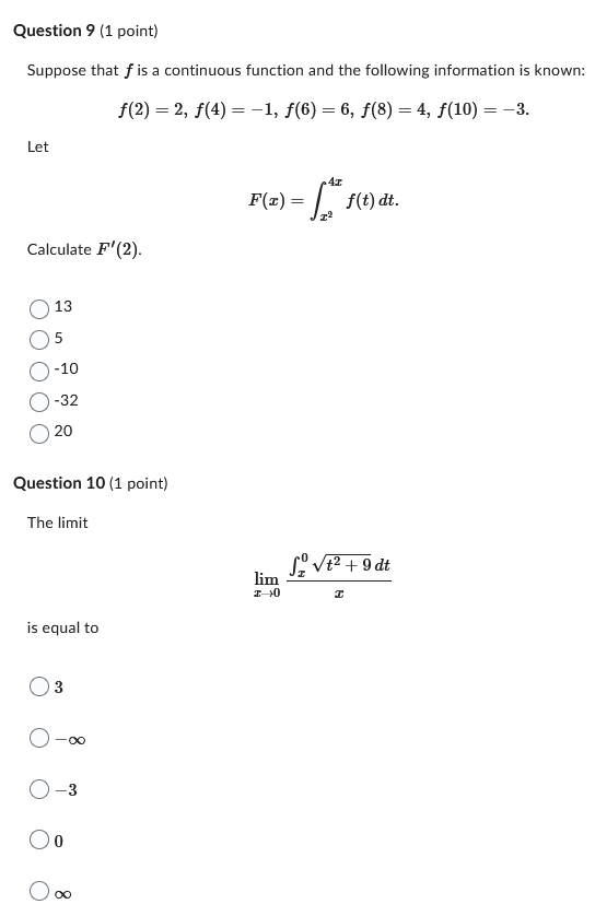 Solved Suppose That F Is A Continuous Function And The | Chegg.com