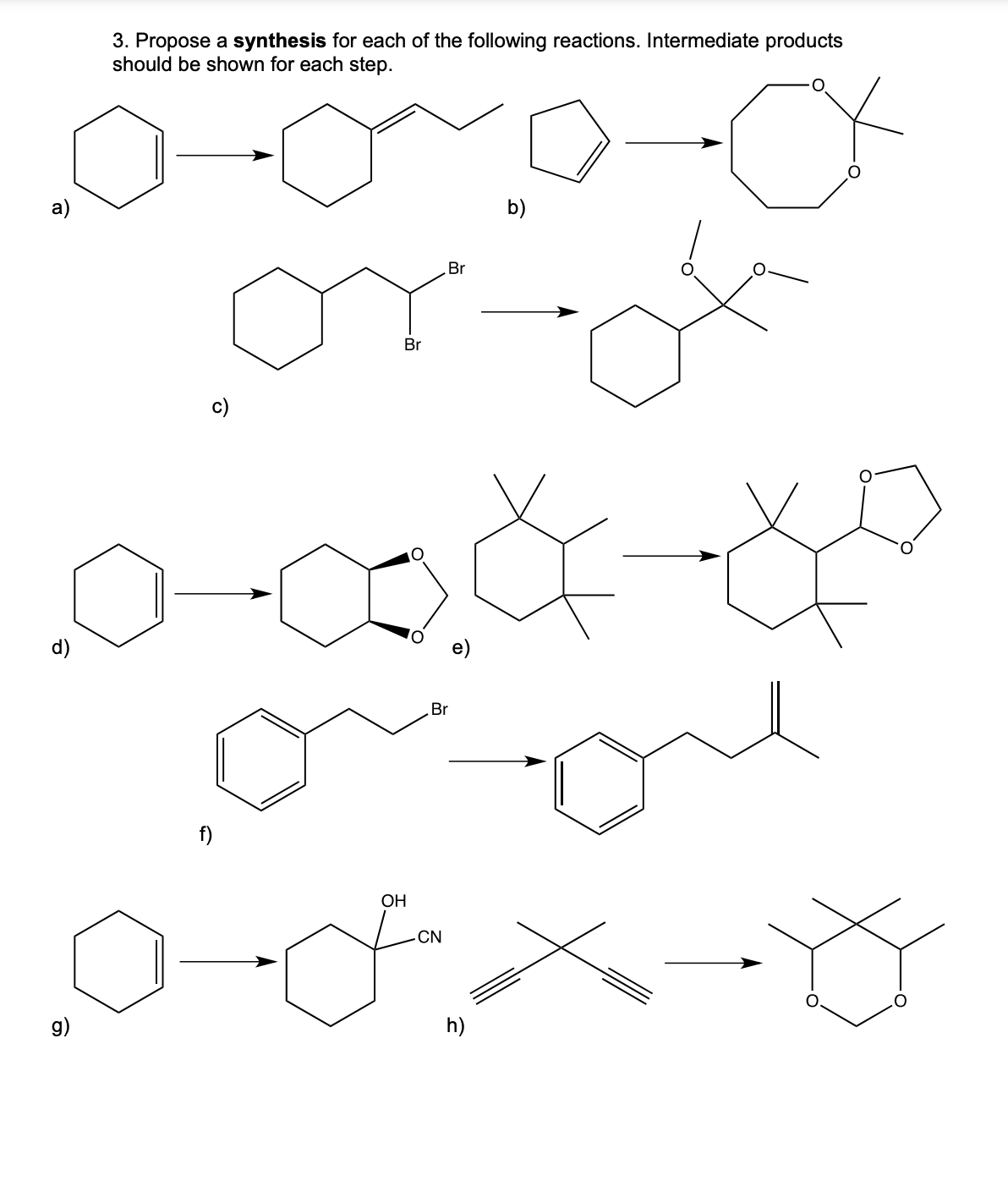 Solved 3. Propose a synthesis for each of the following | Chegg.com