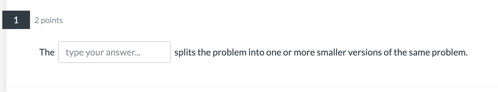 Solved 1 2 Points The Type Your Answer... Splits The Problem | Chegg.com