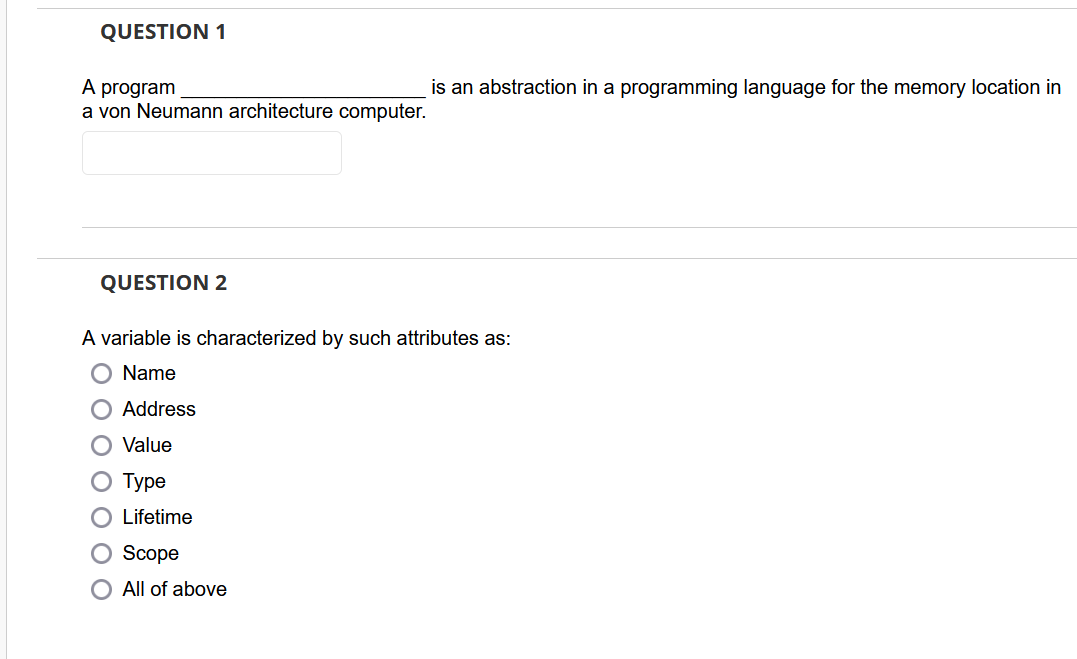 Solved A program _ is an abstraction in a programming | Chegg.com