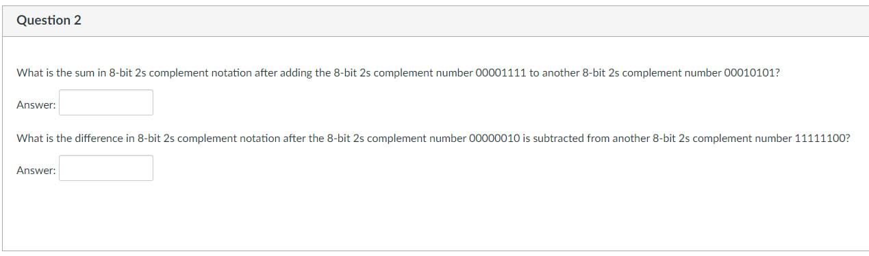 8 bit 2's complement calculator