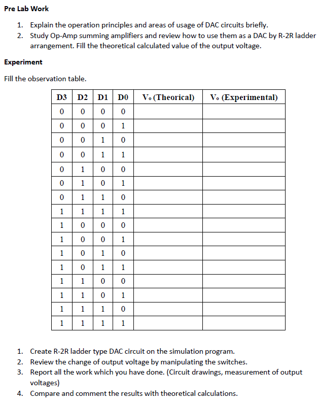 R2r Ladder Dac Output Voltage Calculation