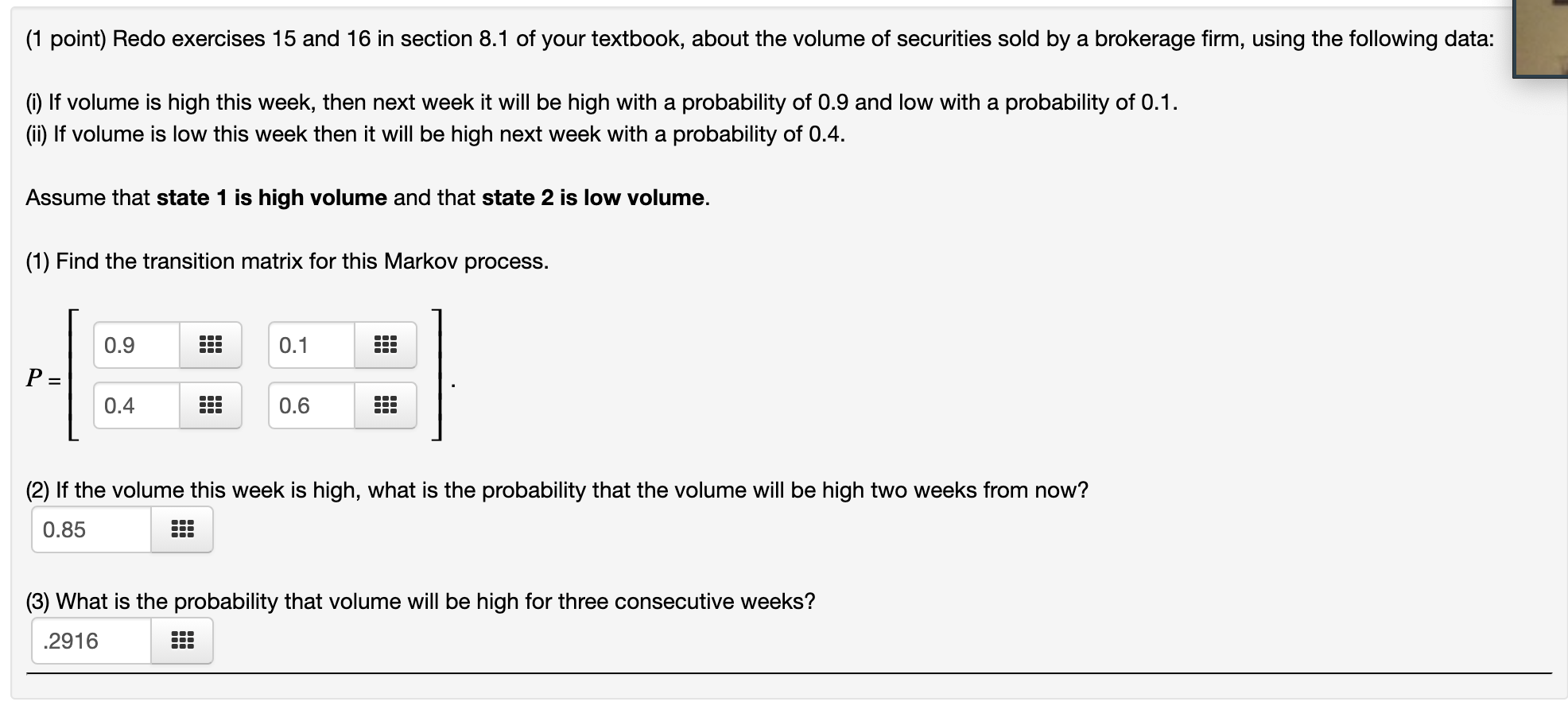 Solved (1 point) Redo exercises 15 and 16 in section 8.1 of | Chegg.com