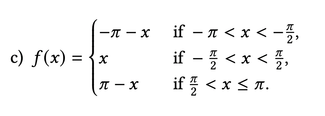 Solved For each of the 2π periodic functions below, sketch | Chegg.com