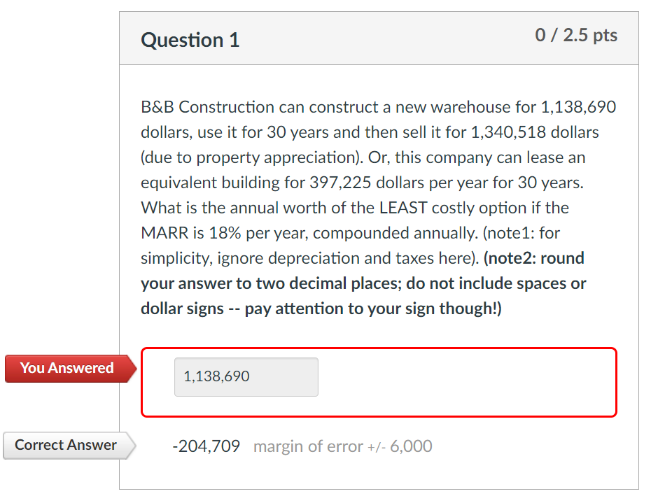 Solved B& B Construction Can Construct A New Warehouse For | Chegg.com